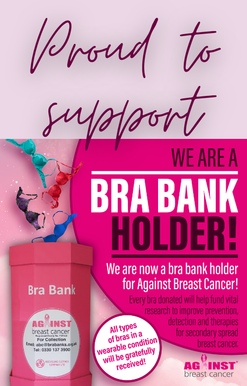 Bra Bank recycling with Against Breast Cancer in Hastings